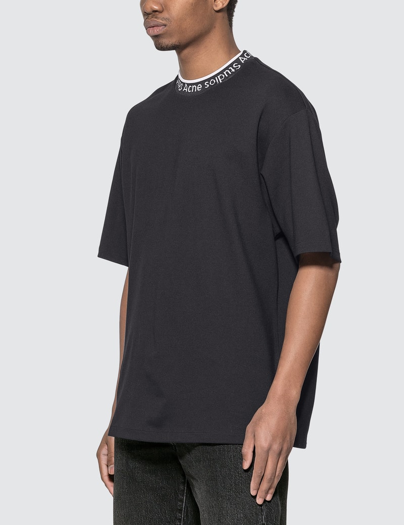 acne logo neck t shirt