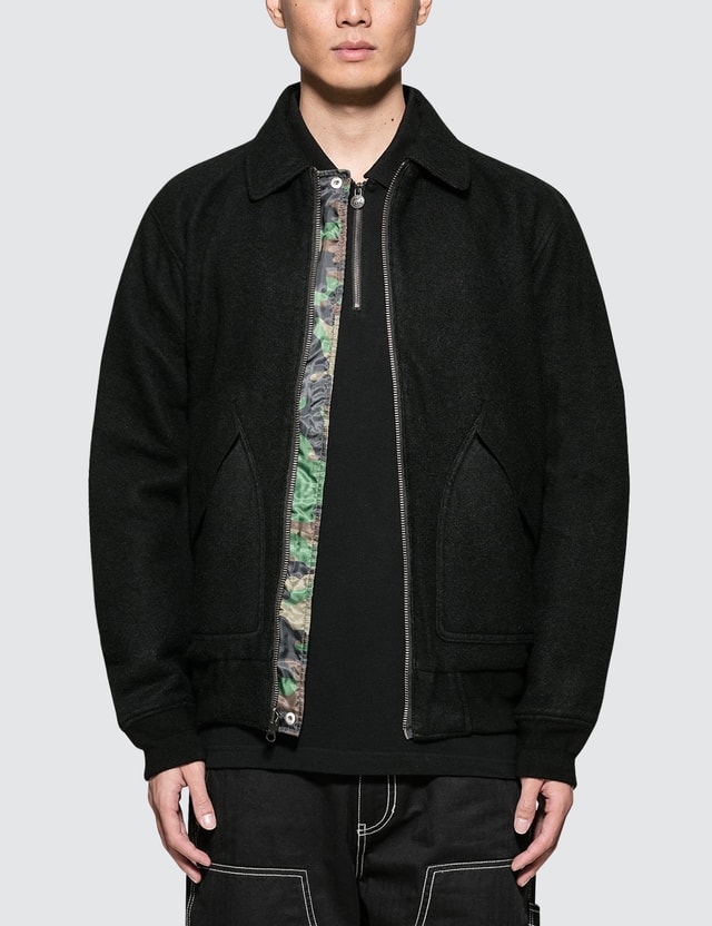 stussy wool stripe work jacket