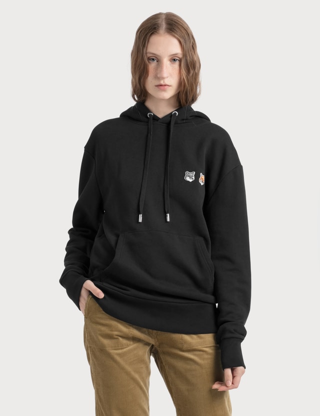 maison kitsune double fox head hoodie