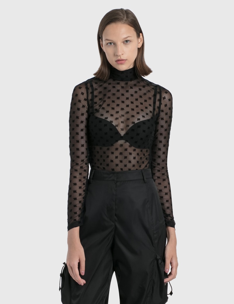 turtleneck mesh top