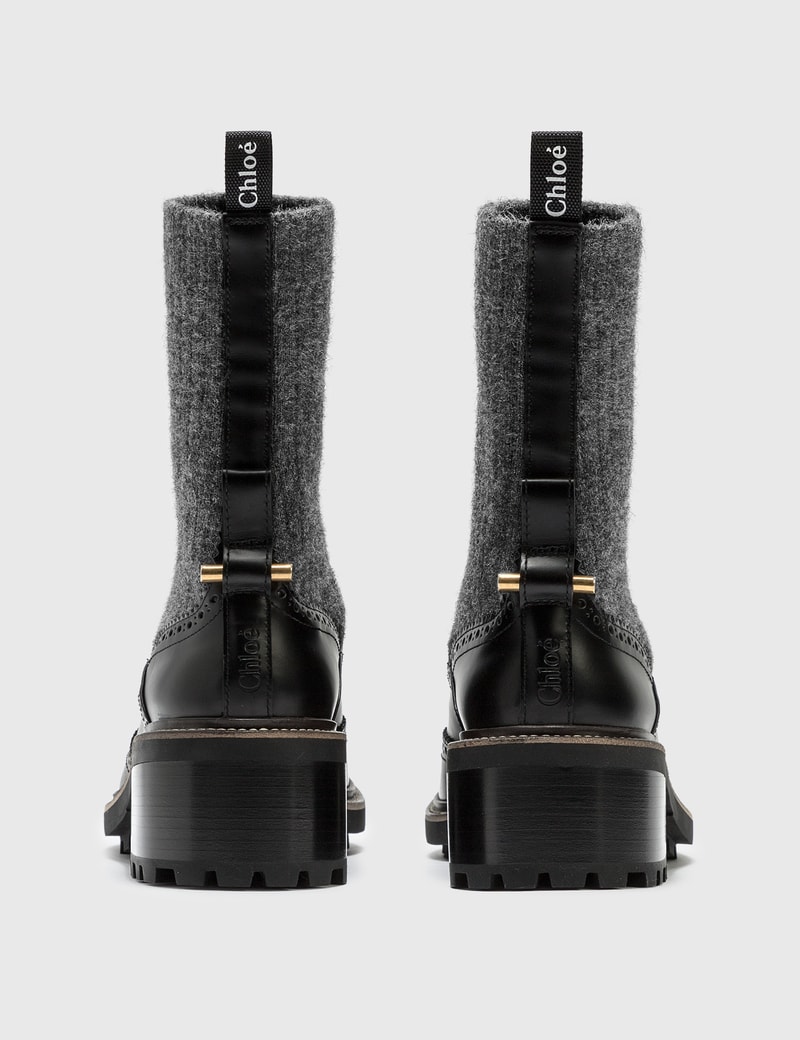 chloé franne lug sole leather sock boots