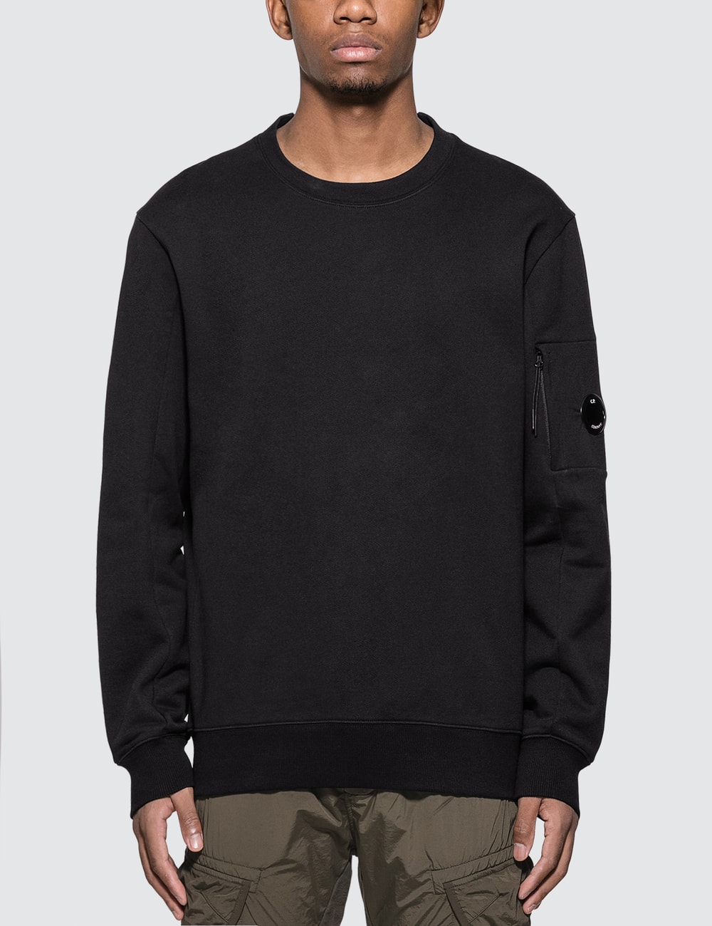 diagonal raised fleece lens crew sweat