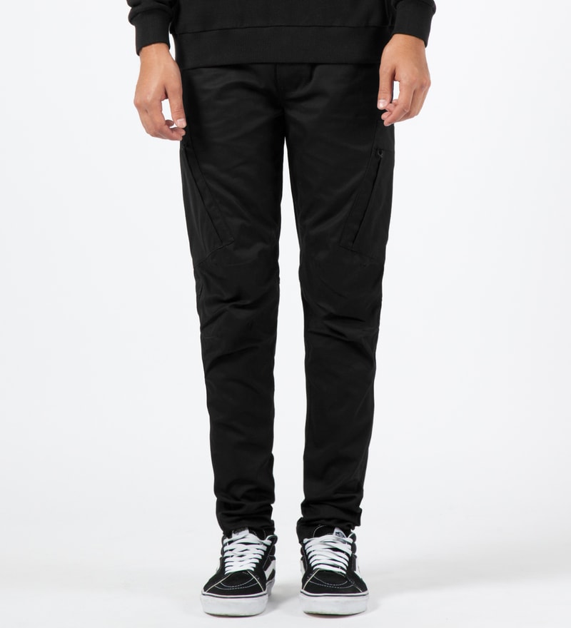 black fitted cargo pants