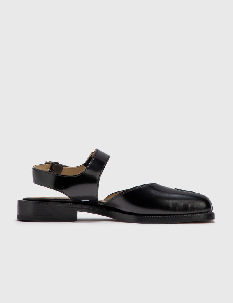maison margiela green tabi slingback heels