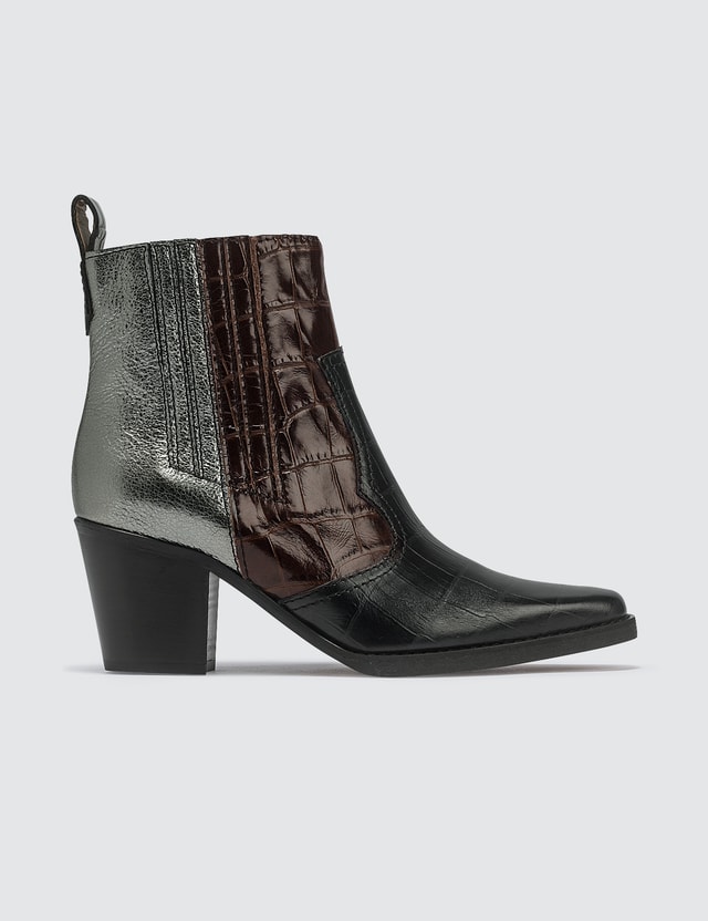 ganni western suede ankle boots