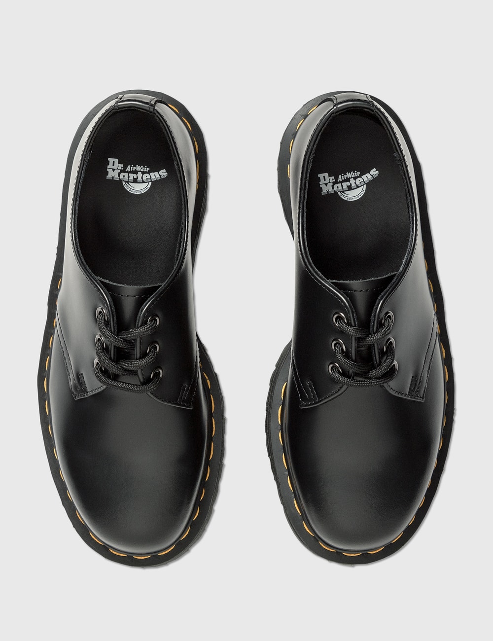 doc martens women's 1461 quad platform leather shoes