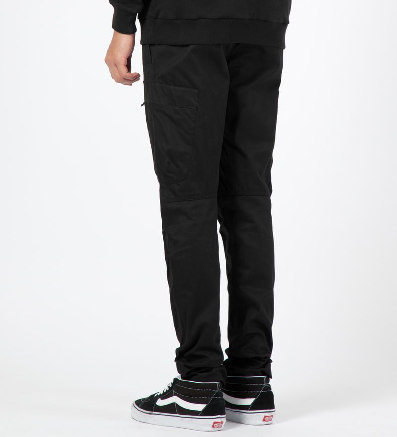 black fitted cargo pants