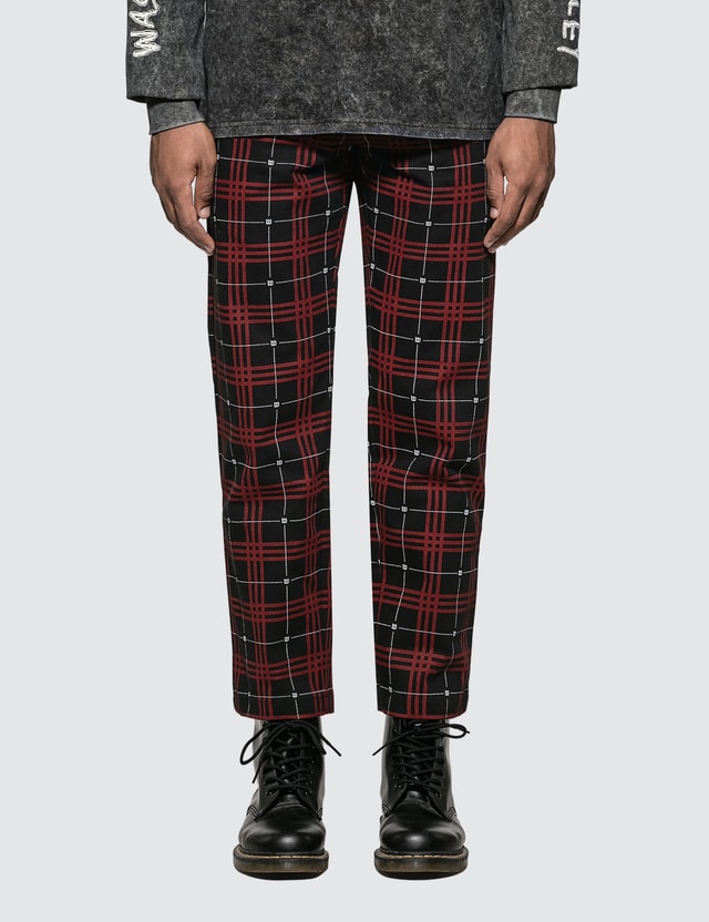 blue tartan pants