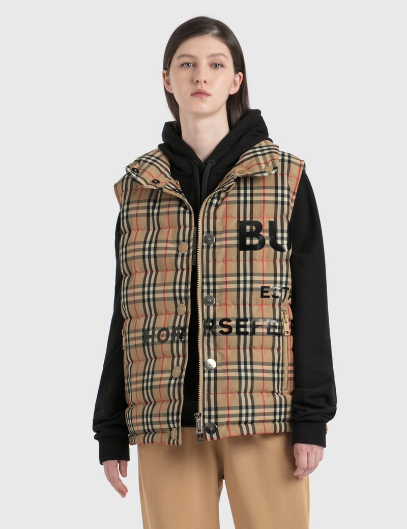 beige puffer gilet women's