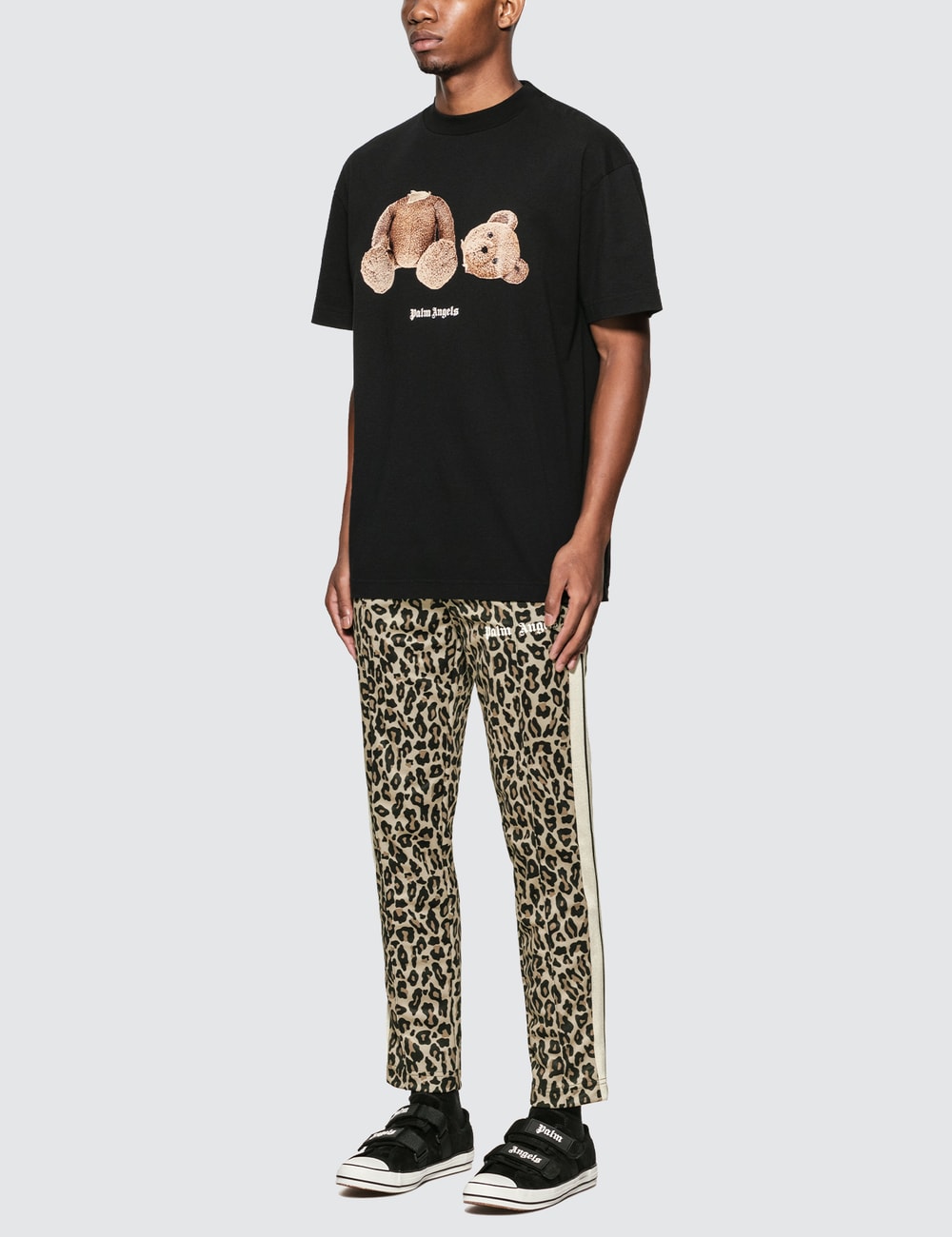 leopard track pants