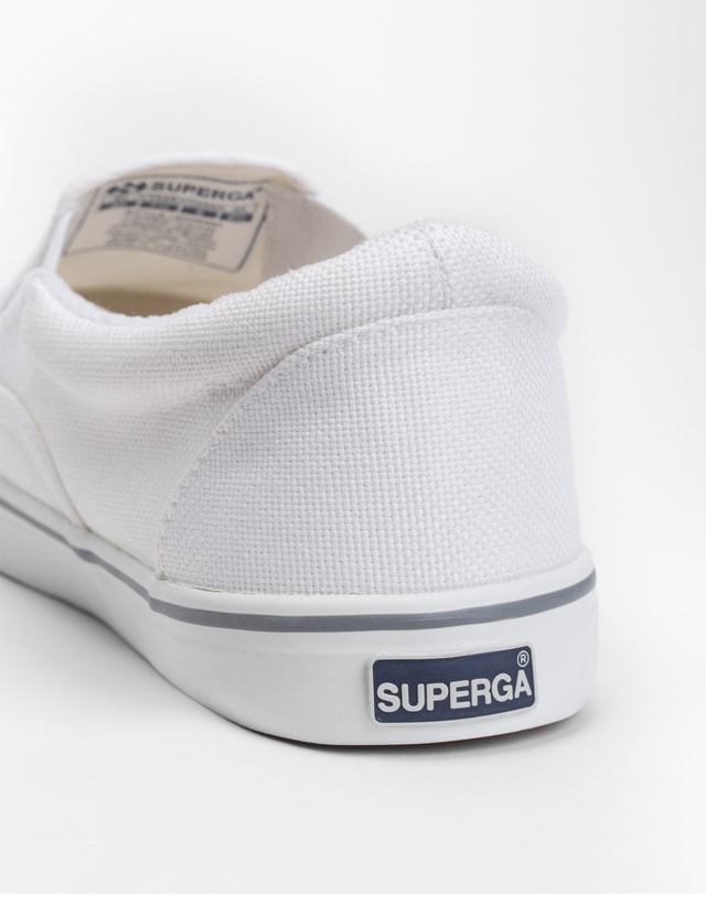 superga white slip on