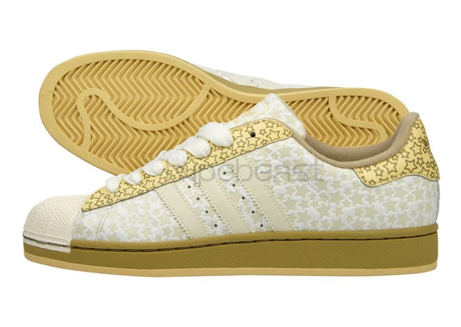 Adidas superstar ii white clearance and gold