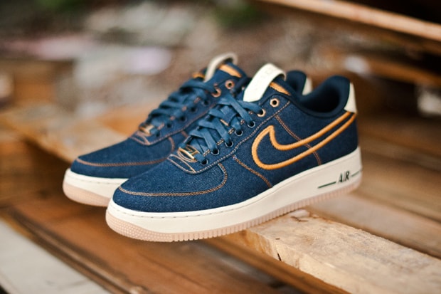 nike air force 1 velcro check denim