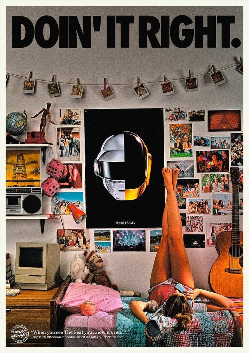 DAFT PUNK / ポスター DAFT PUNK poster autographed by Guy-Manuel de Homem-Christo