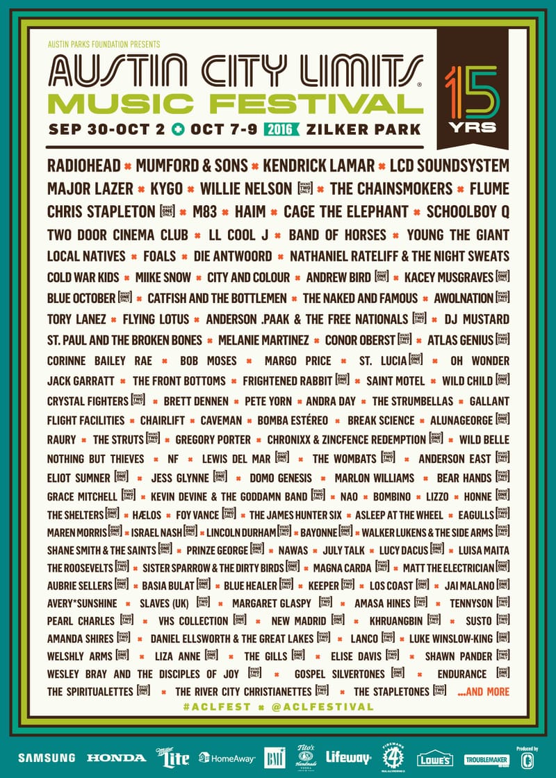 Austin City Limits 2016 Lineup Hypebeast