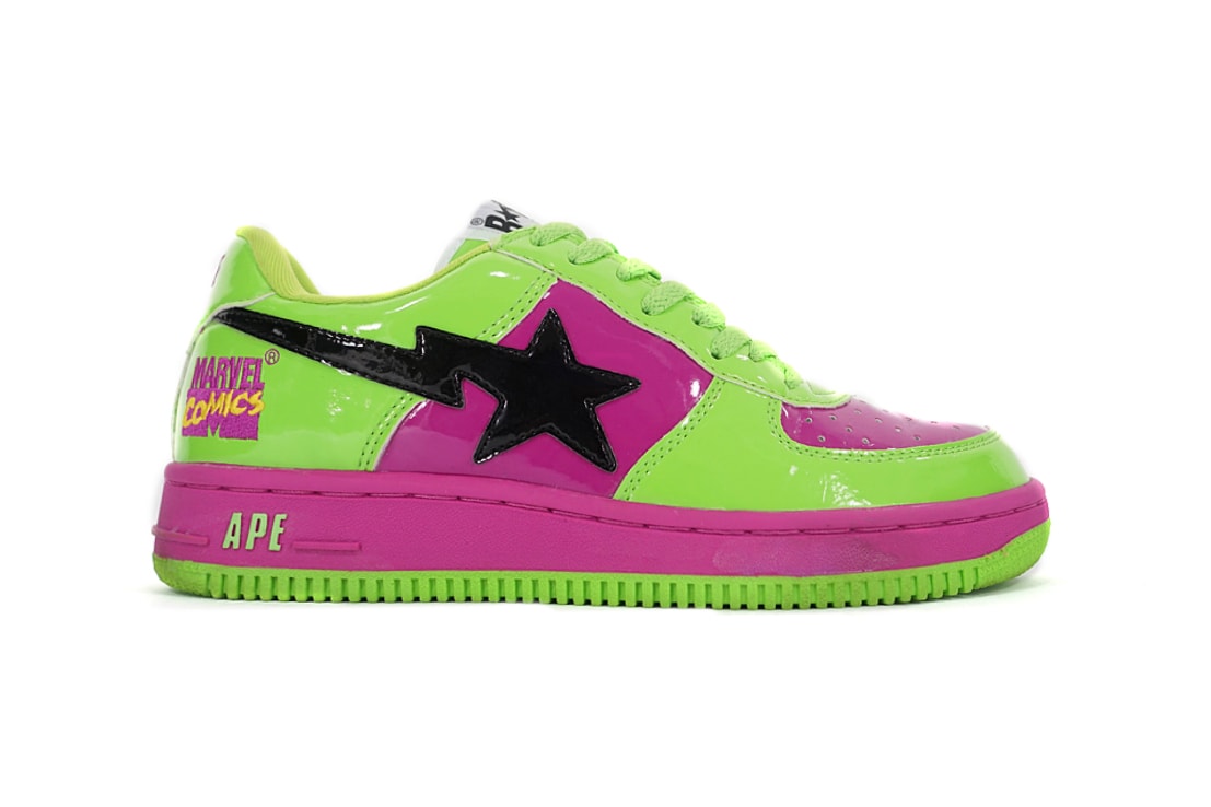 a bathing ape bapesta silver surfer