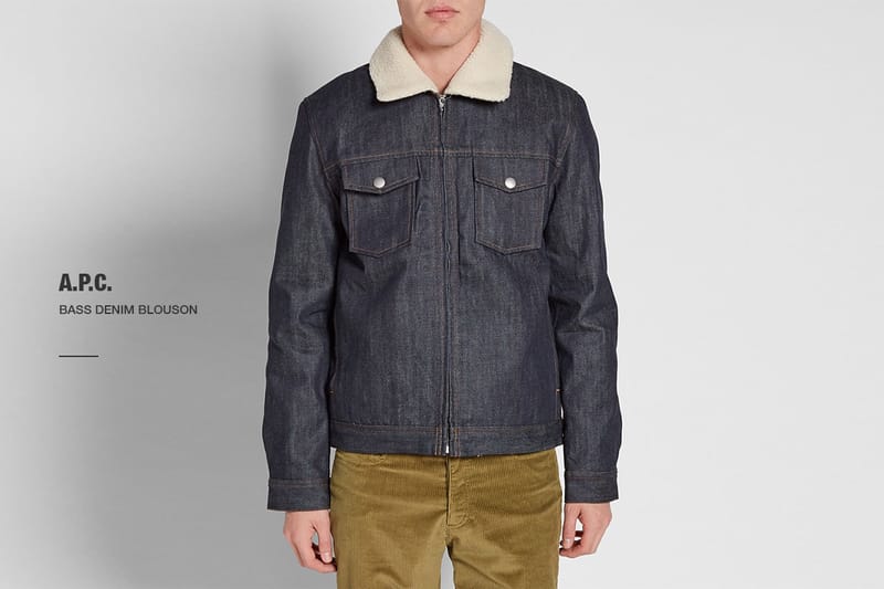 Gosha rubchinskiy faux deals shearling collar denim jacket