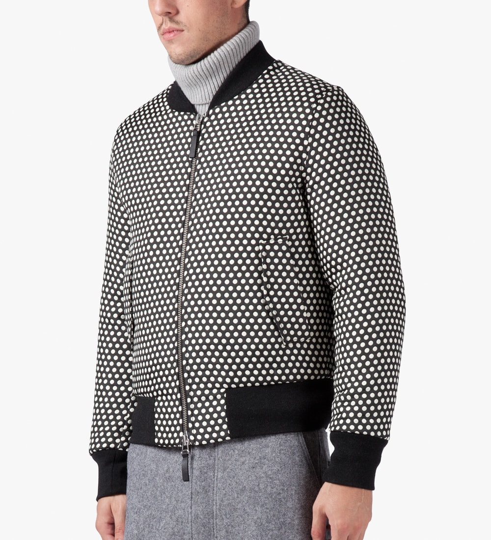 black polka dot jacket