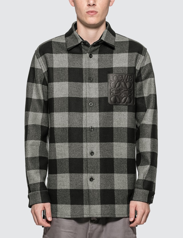 check overshirt coat