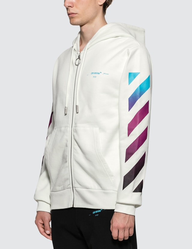 Off white gradient zip hoodie Clearance