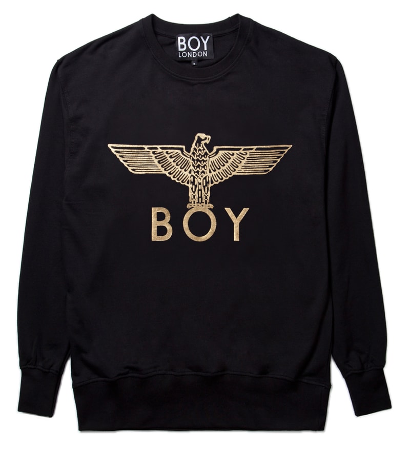 BOY London Black/Gold Boy Eagle Sweater HBX