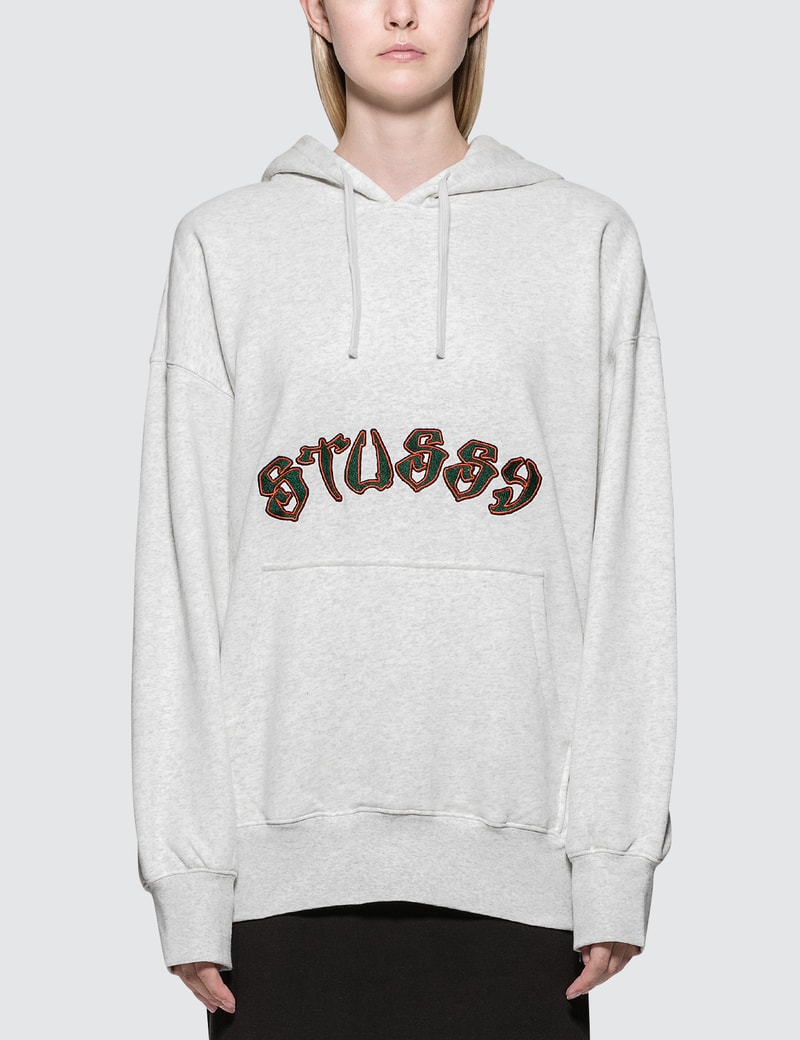 stussy cities oversized hooded sweatshirt