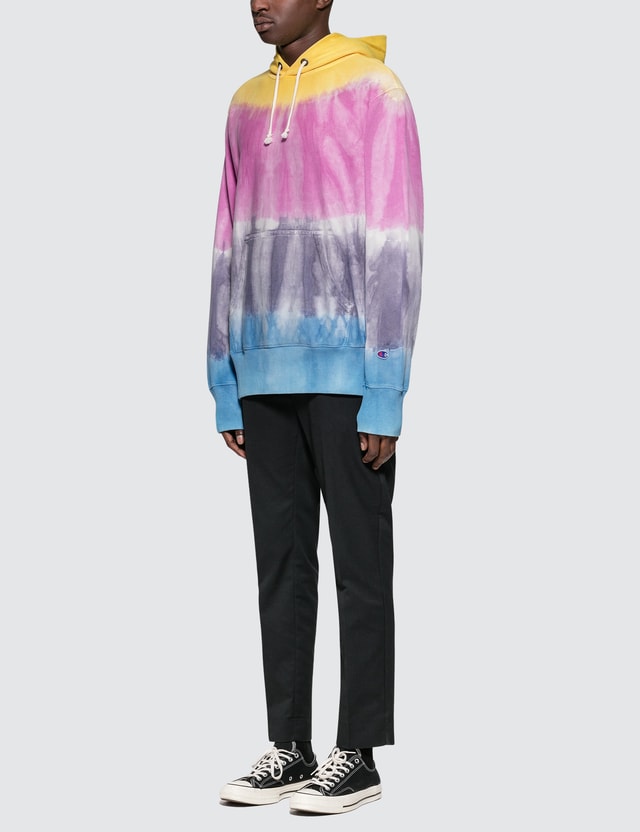 champion reverse weave tie dye hoodie