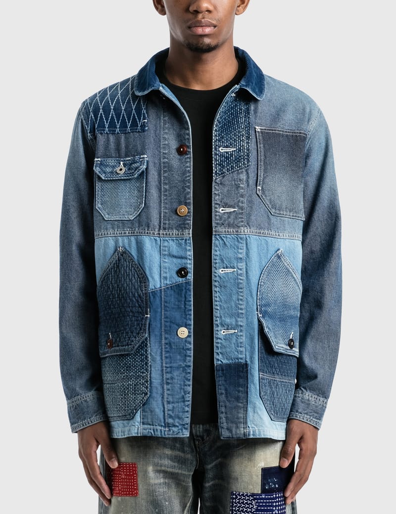 Fdmtl 3yr Wash Bicolor Coverall Jacket In Blue | ModeSens