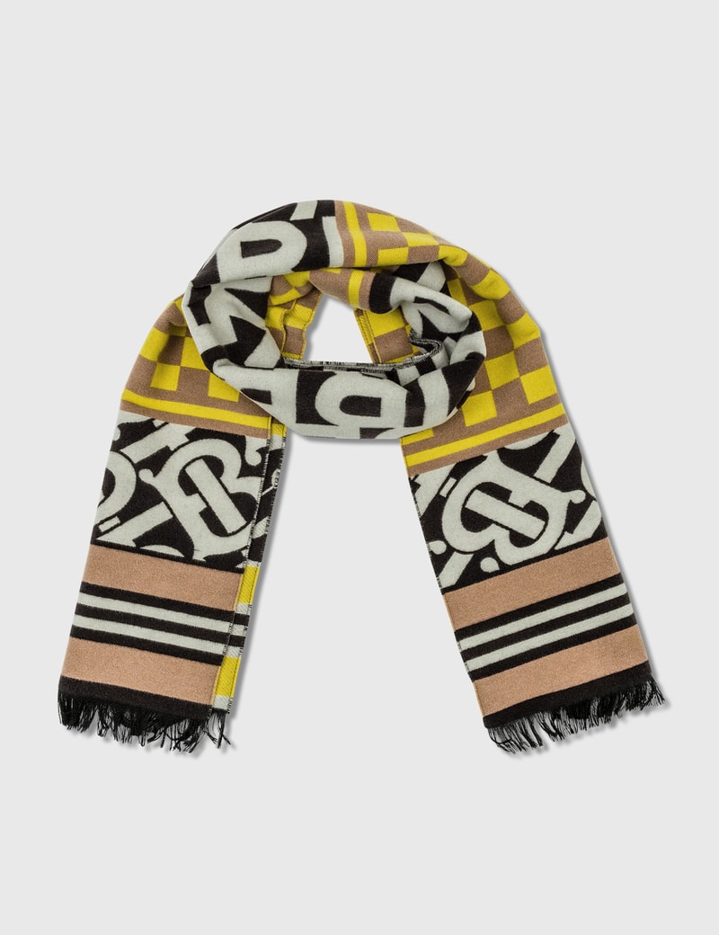 Burberry Burberry Text Checkerboard Football Scarf HBX