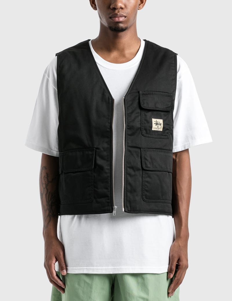 トップス STUSSY STRIPE CARGO VEST Stüssy - Striped Sherpa Vest | HBX - Globally Curated