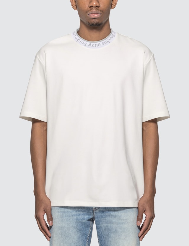 acne logo neck t shirt