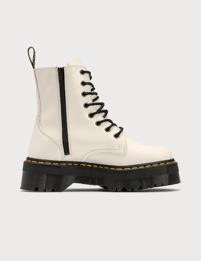 dr martens jadon platform boots in white leather