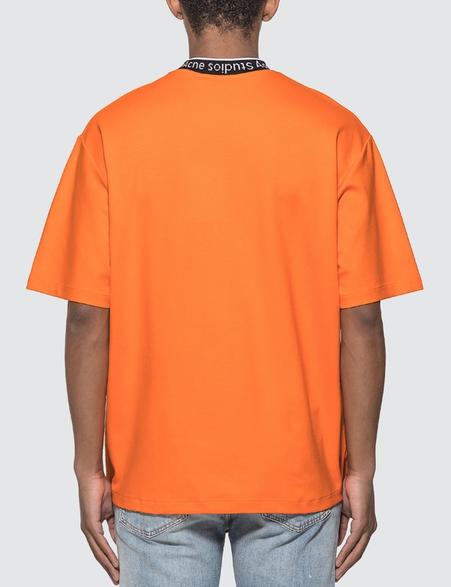 acne logo neck t shirt
