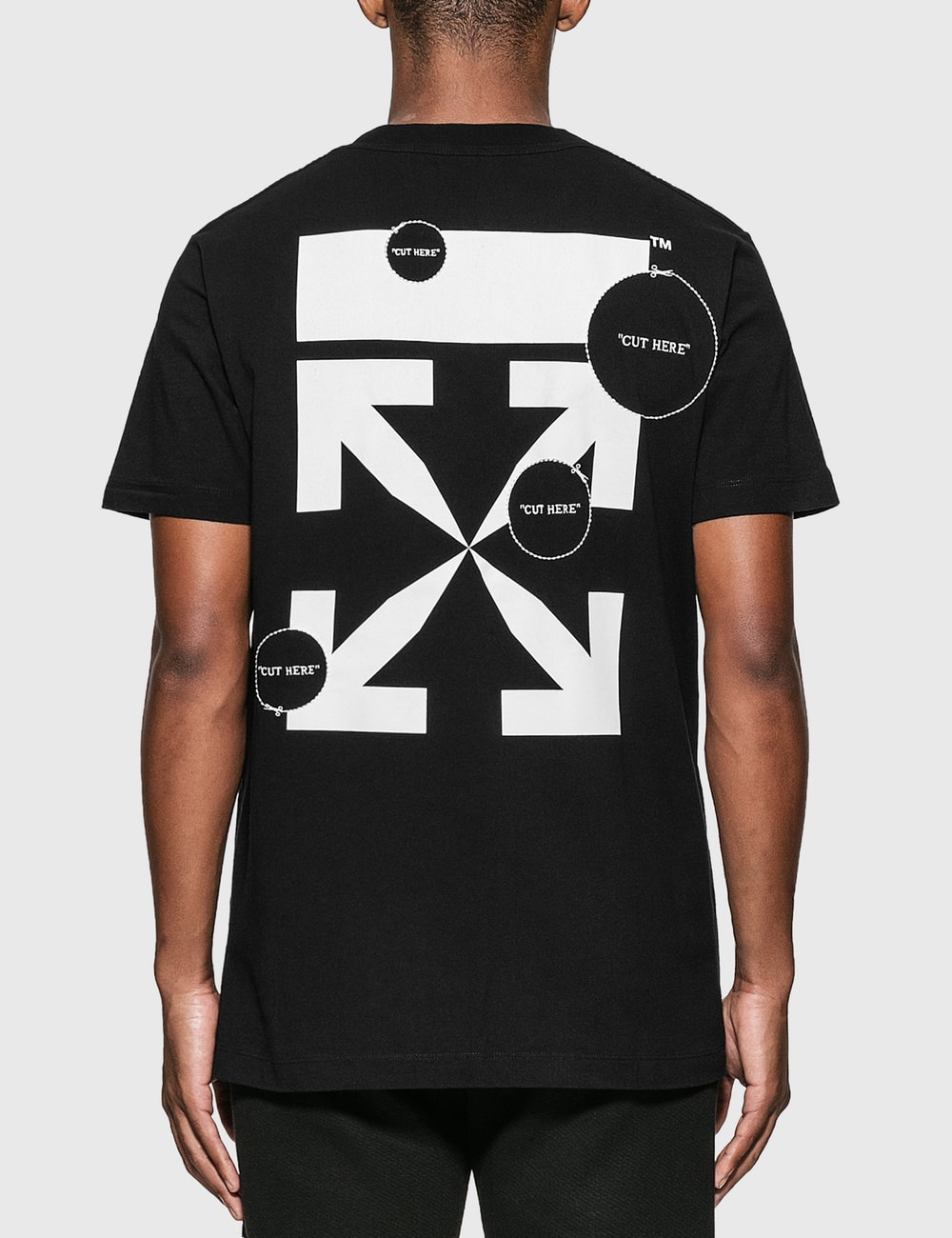off white cut here t shirt