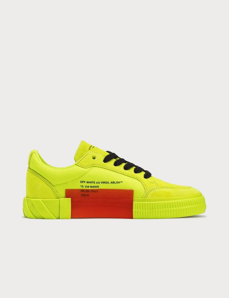 ☆23AW OFF-WHITE CANVAS VULCANIZED ロゴ レザー スニーカー (Off