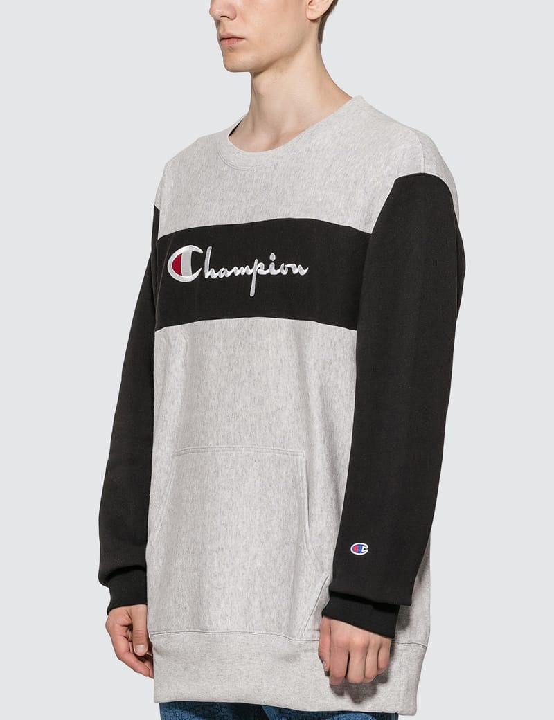 Champion colorblock crewneck sweatshirt on sale