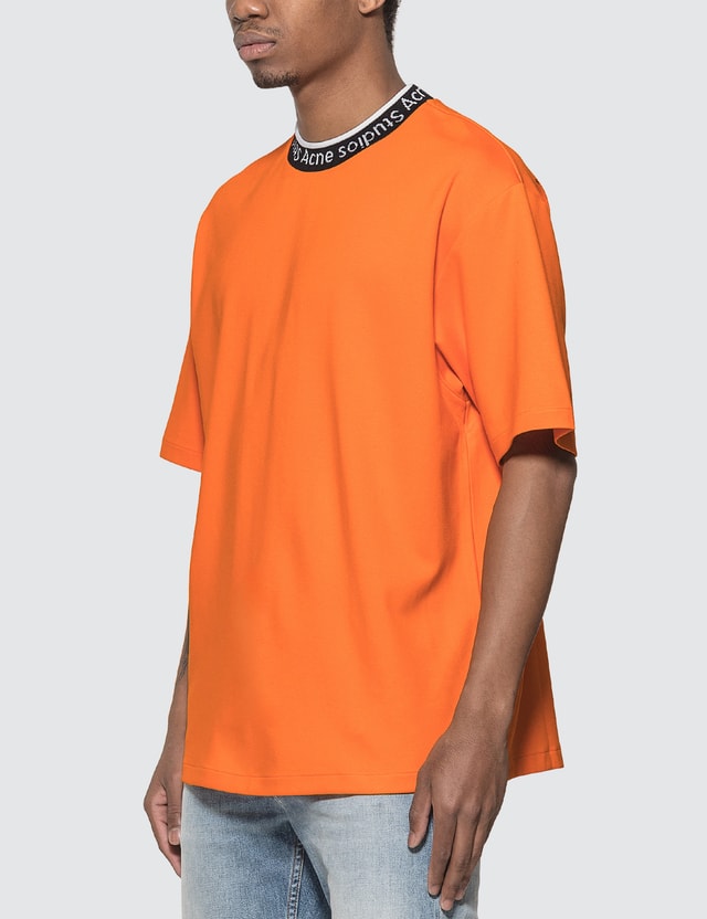 acne logo neck t shirt