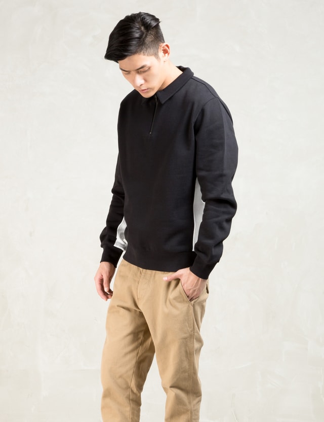 black sweatshirt with collar