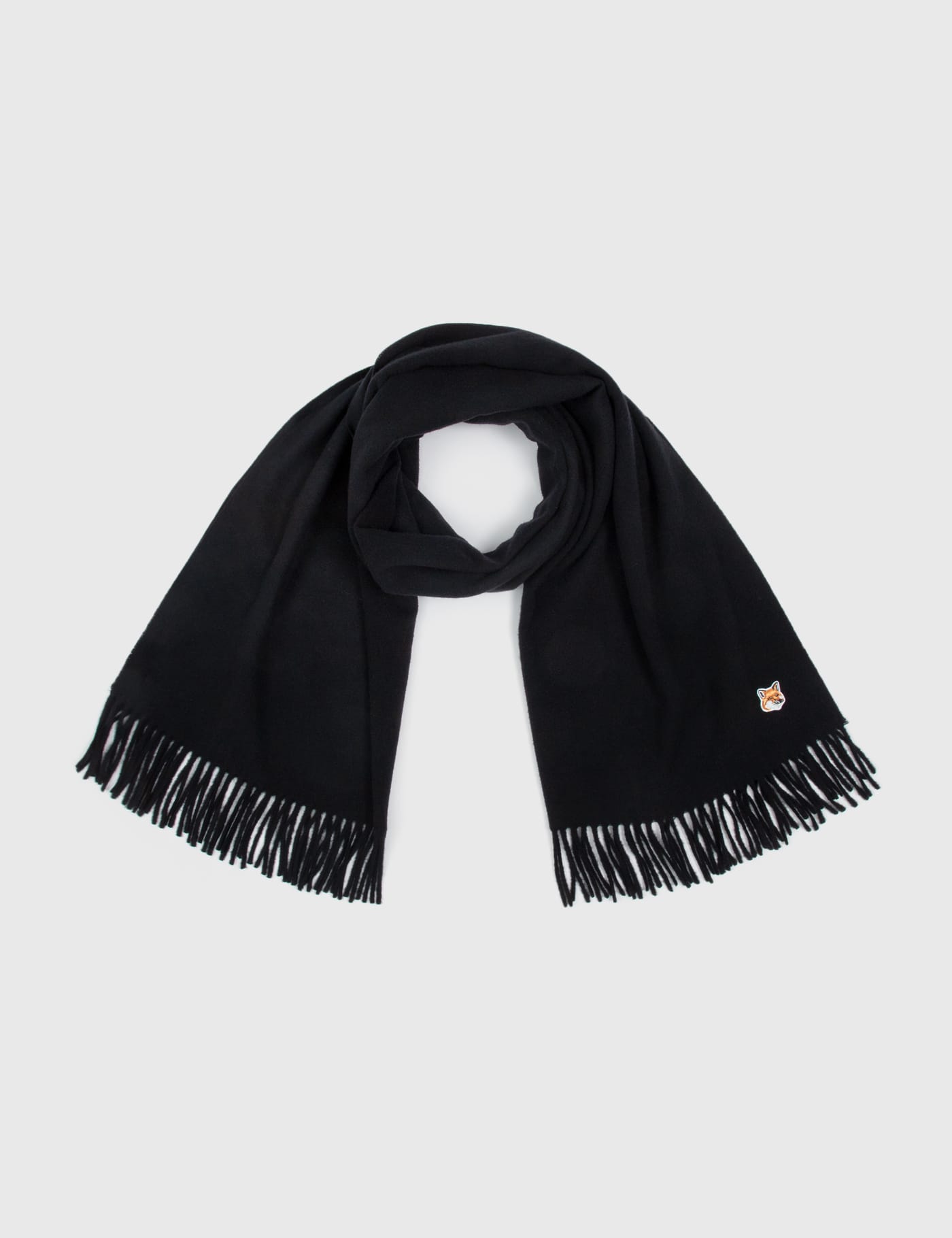 Maison Kitsune - Small Fox Head Wool Scarf | HBX - Globally Curated Fashion  and Lifestyle by Hypebeast