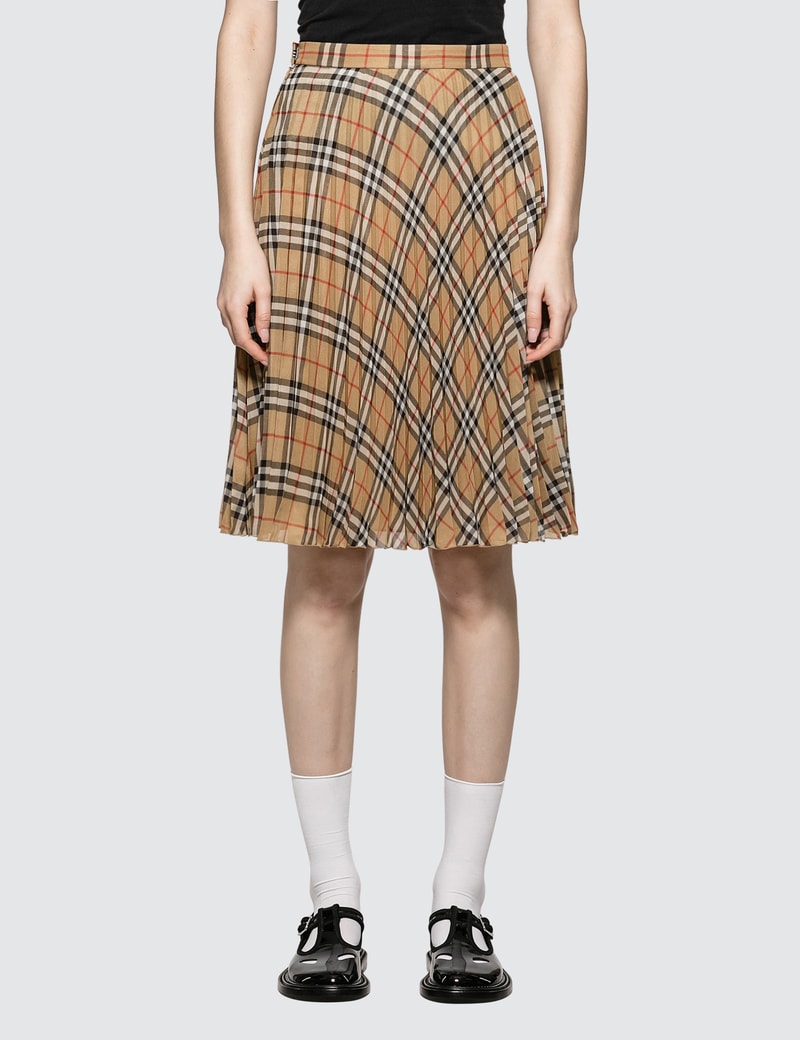 Burberry Burberry Vintage Check Pleated Skirt Hbx 