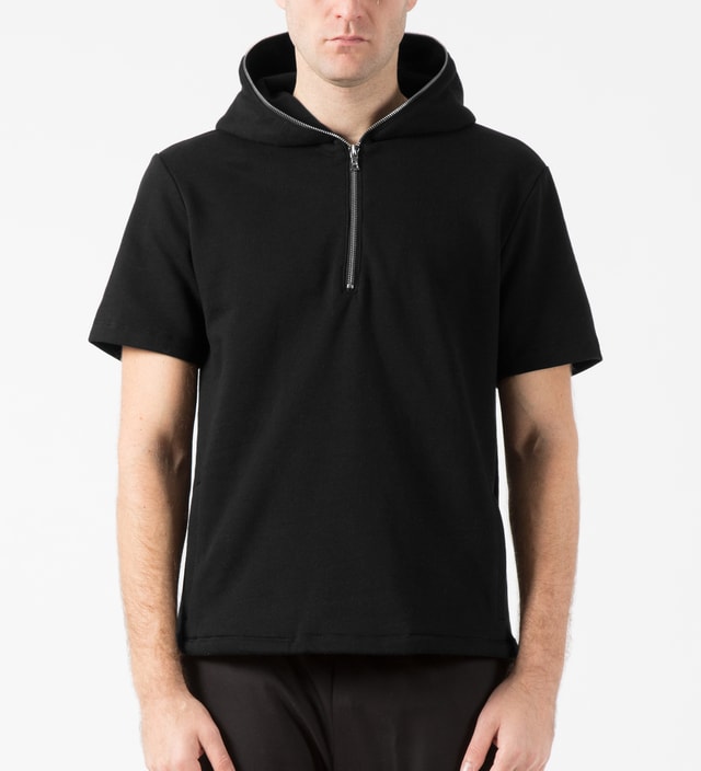 black quarter zip hoodie