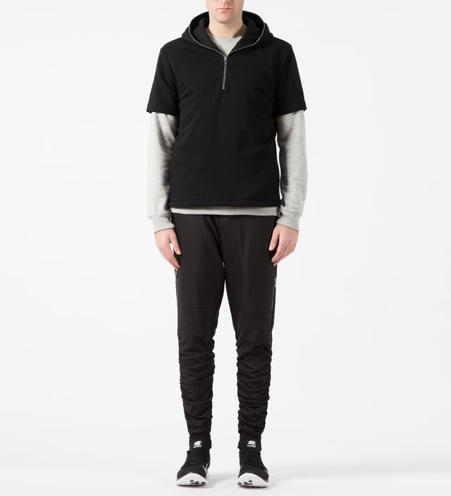 black quarter zip hoodie