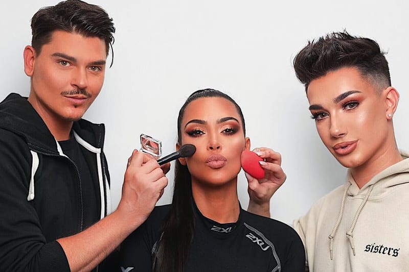 kim kardashian getting makeup done