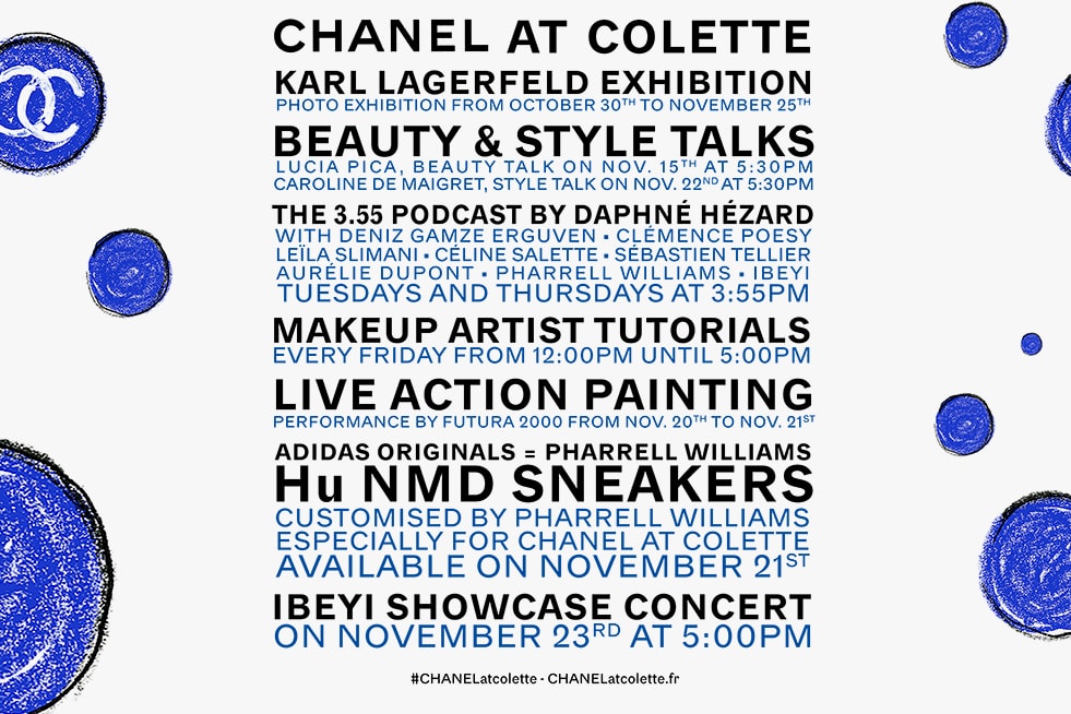 Chanel Pharrell adidas Hu NMD colette Release Date November 21 Paris Karl Lagerfeld