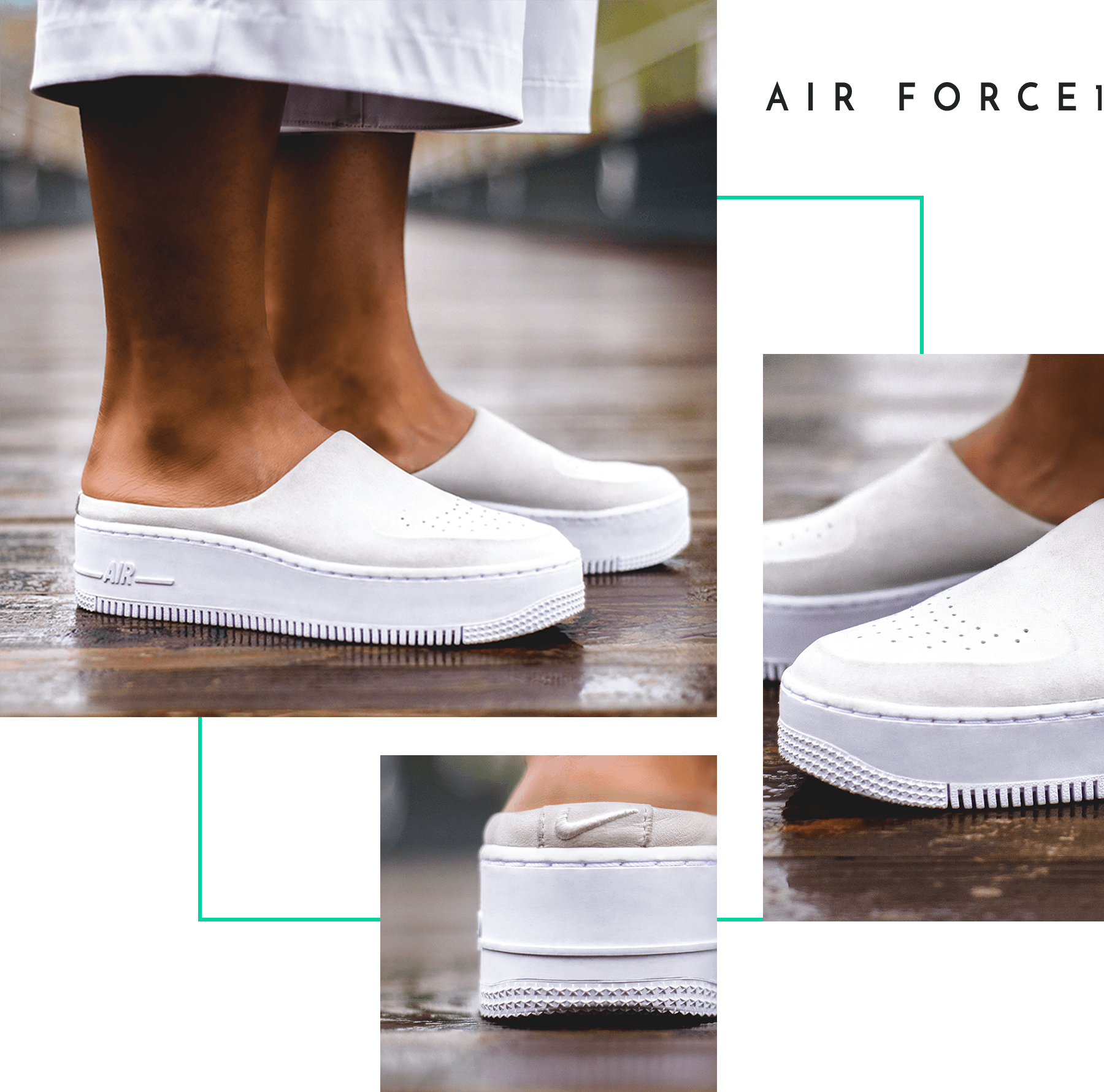 Nike The 1 Reimagined Lover XX Air Force 1 Jordan Jumpman Women Female Design Collective Release Date Where to Buy Closer On Feet Look White Mule Sandal Strap