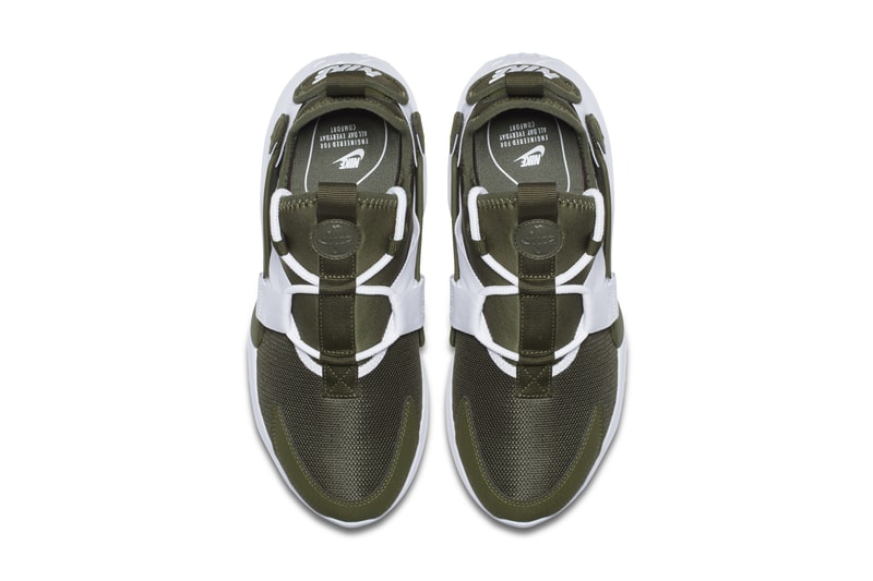 Nike Air Huarache City Low Sneaker Silhouette Shoe Khaki Particle Rose Black White Sole Retro Silhouette Street Style Shoe