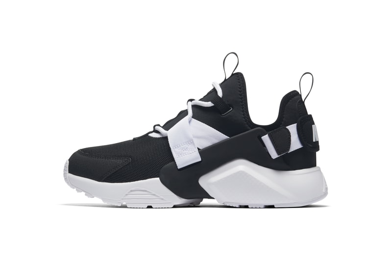 Nike Air Huarache City Low Sneaker Silhouette Shoe Khaki Particle Rose Black White Sole Retro Silhouette Street Style Shoe