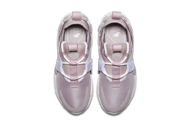 Nike Air Huarache City Low Sneaker Silhouette Shoe Khaki Particle Rose Black White Sole Retro Silhouette Street Style Shoe