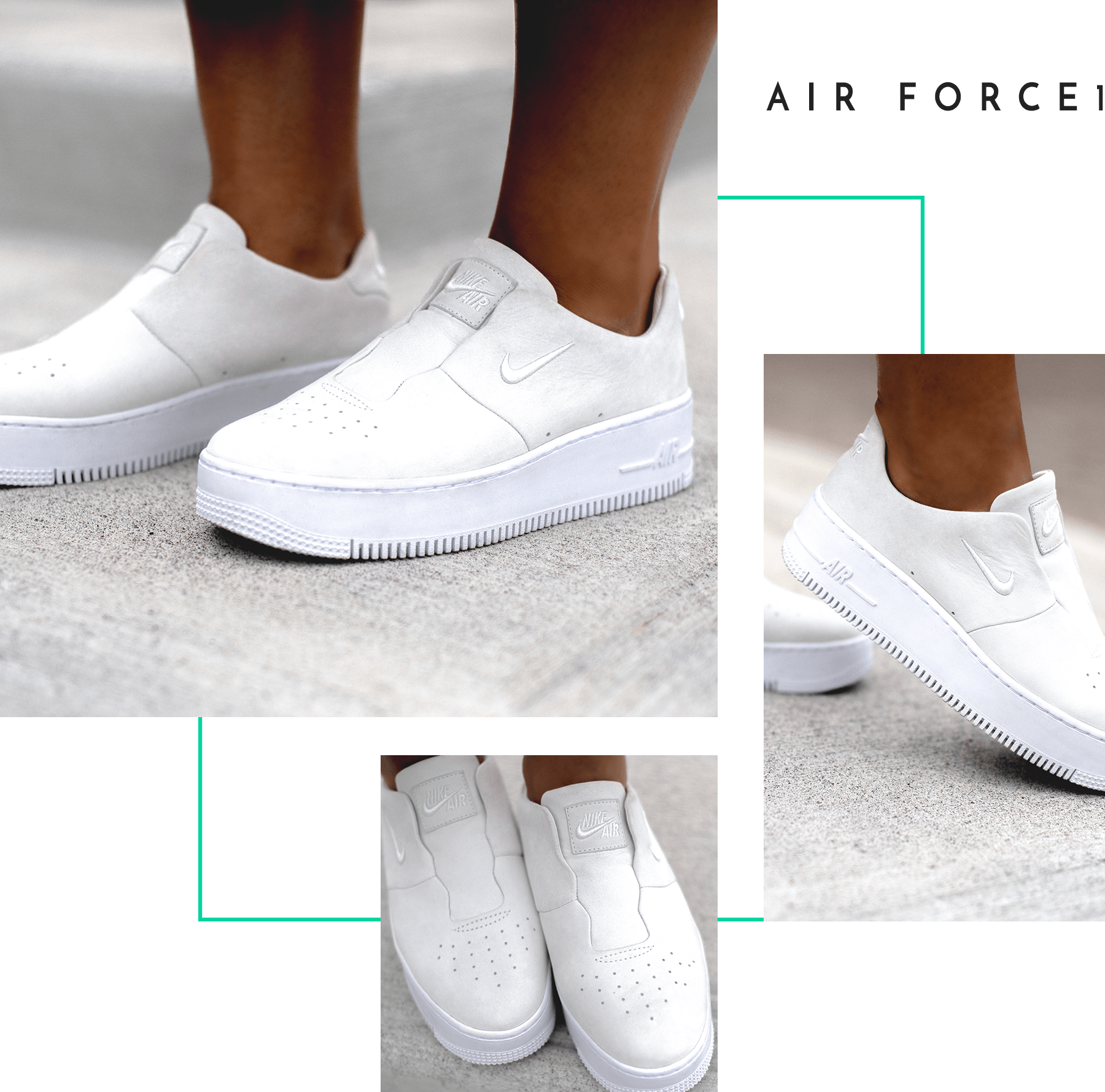Nike The 1 Reimagined SAGE Air Force Jordan On Feet Closer Look Women Exclusive Female Designer Design Collective Minimalist White