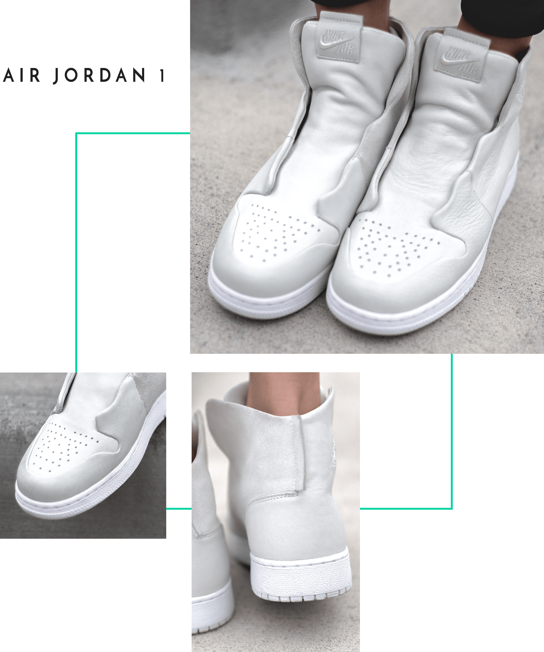 Nike The 1 Reimagined SAGE Air Force Jordan On Feet Closer Look Women Exclusive Female Designer Design Collective Minimalist White